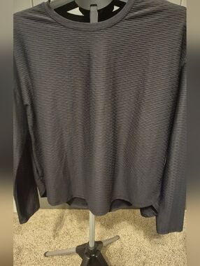 Calia Black Textured Long Sleeve Athletic Top Size L